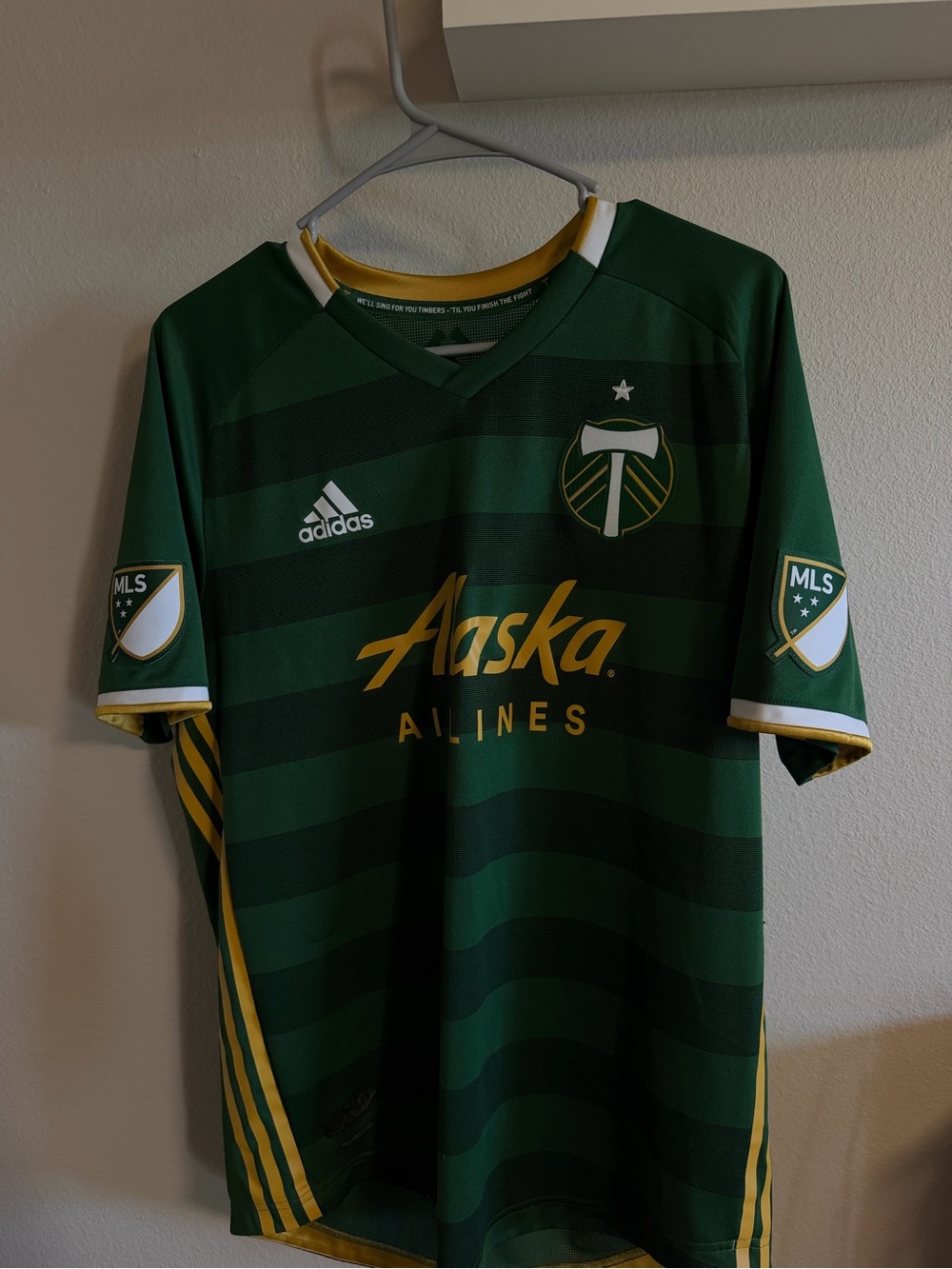 Adidas Portland Timbers Green Soccer Jersey - Alaska Airlines